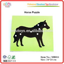 Montessori Material Wooden Horse Puzzle For Kids